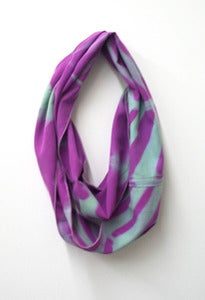 Image of mint/purple chevron shibori cowl