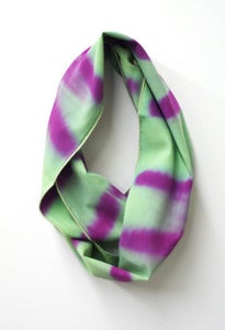 Image of sage purple chevron shibori cowl