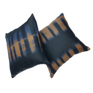 Image of indigo stripe pillow