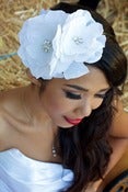 Image of ELOISE-Silk Dupioni Flower and Crystal Fascinator