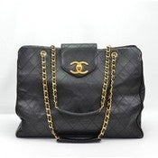 Image of NEVER USED Chanel Black Quilted Lambskin Supermodel Tote Bag
