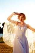 Image of BLISS-Organza Embroidered Cascading Veil