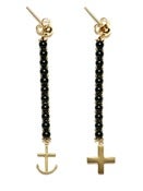 Image of ARIEL EARRINGS - BLACK/GOLD