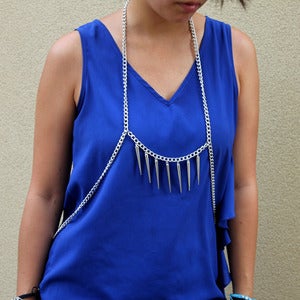 Image of Body Chain Harness with Spikes