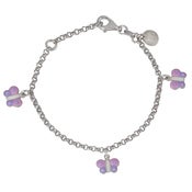 Image of Light Pink & Lavender Butterfly Charm Bracelet