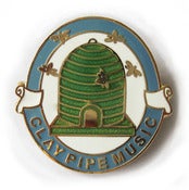 Image of Clay pipe Music enamel badge. *SOLD OUT
