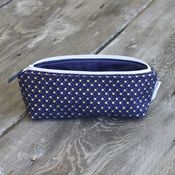 Image of pencil pouch - navy with metallic gold