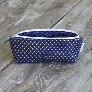 Image of pencil pouch - navy with metallic gold