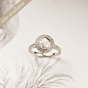 Image of platinum 6.5mm rose cut diamond ring {stone set No.G}