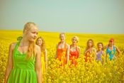 Image of Plain Green Halterneck Dress