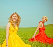 Image of Plain Yellow Halterneck Dress