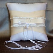 Image of MADELINE-Silk Dupioni and Rhinestone Buckle Ring Bearer Pillow