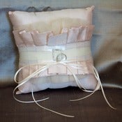 Image of GRACEFUL Silk Dupioni Tulle and Rhinestone Buckle Ring Pillow
