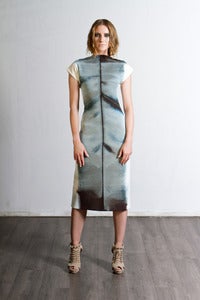 Image of Neoprene Shibori Kimono Dress 