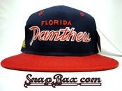 Image of Vintage Deadstock Florida Panthers Twill Two Tone Sports Specialties Script Snapback hat cap