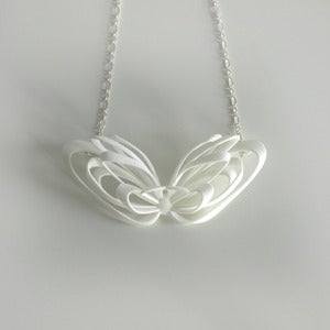 Image of Ribbon Necklace White
