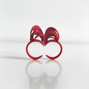 Image of Ribbon Double Ring Pink