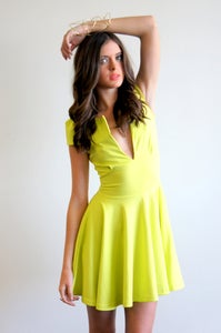 Image of PONTI DRESS - LIME 