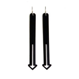 Image of Matte Black Downward Earrings
