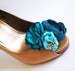 Image of Bridal Shoe Clip Set - Ocean Blue Shoe Clips