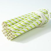 Image of Lime Green Stripe Small Paper Straws