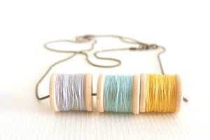 Image of Fils (gris, amarillo, menta) Colgantes / Necklaces