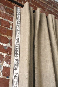 Image of Burlap Panel with Greek Key Trim