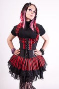 Image of Black and Red Stripe Underbust Vest and Skirt Set
