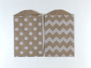Image of Mini Kraft Patterned Paper Bags