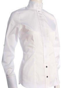 Image of Elegant White "Tie" Stretch Shirt *NEW*