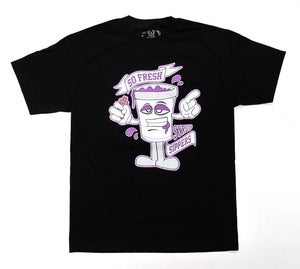 Image of SO FRESH CLOTHING "SYRUP SIPPERS" TEE (BLACK/PURP)