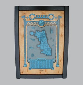 Image of chicago map - framed