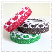 Image of Lacey Fabric Tape - Christmas colours