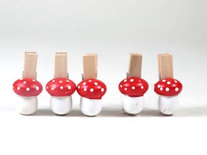 Image of Toadstool Wooden Pegs