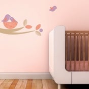Image of Bird Nest Fabric Decal Wall Sticker Branch