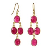 Image of " New " Kara Ackerman <i> Judie <i/> Oval Faceted Ruby 4 Drop Earring
