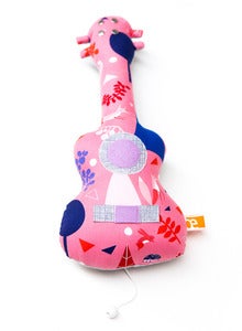 Image of Petit ukulélé boîte à musique * modèle "Petits renards, roses"