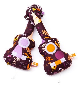 Image of Petit ukulélé boîte à musique * modèle "Petits renards, violets"