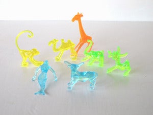 Image of Neon Plastic Animal Drink Decorations