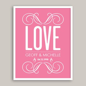 Image of Custom Wedding Print ♥ Series 2 ♥ (choice of 30 colours) - 20x25cm