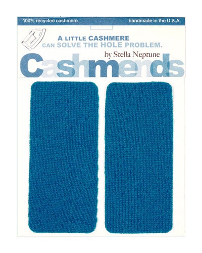 Image of Iron-On Cashmere Elbow Patches - DARK TURQOISE