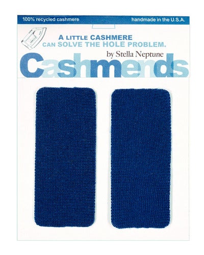 Image of Iron-On Cashmere Elbow Patches - ROYAL BLUE