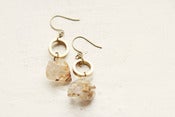 Image of Herkimer Diamond & Vintage Brass Circle Earrings