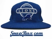 Image of Vintage Deadstock Detroit Lions Sports Specialties Script Circle Snapback Hat Cap