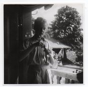 Image of BOY BLOWS BUBBLES VINTAGE SNAPSHOT PHOTO 