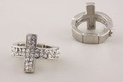 Image of Crystal Cross Ring (Silver or Gold)