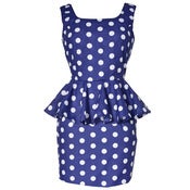 Image of Peplum Polka Dot Mini Dress