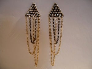 Image of Sterling Silver Pyramids with Triple Chain