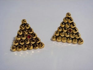 Image of Gold Vermeil Pyramids with Precious Stone