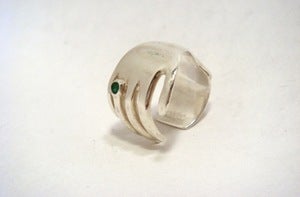 Image of Sterling Silver Hand Ring with Precious Stone